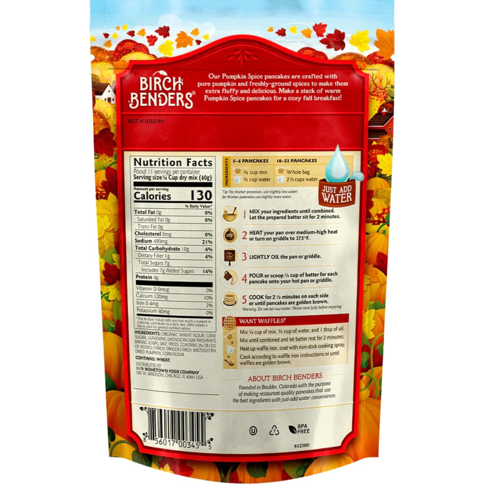 birch benders pumpkin spice pancake & waffle mix, 16 oz birch benders pumpkin spice pancake & waffle mix, 16 oz