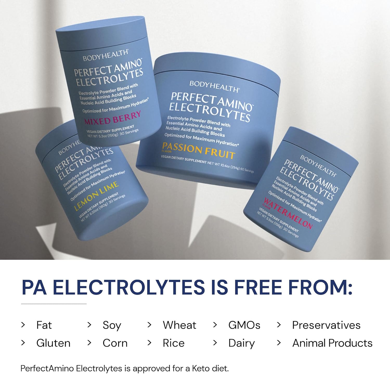 bodyhealth perfectamino electrolyte powder no sugar, hydration fasting keto zero sugar electrolytes drink mix with trace minerals lemon lime 30 servings bodyhealth perfectamino electrolyte powder no sugar, hydration fasting keto zero sugar electrolytes drink mix with trace minerals lemon lime 30 servings