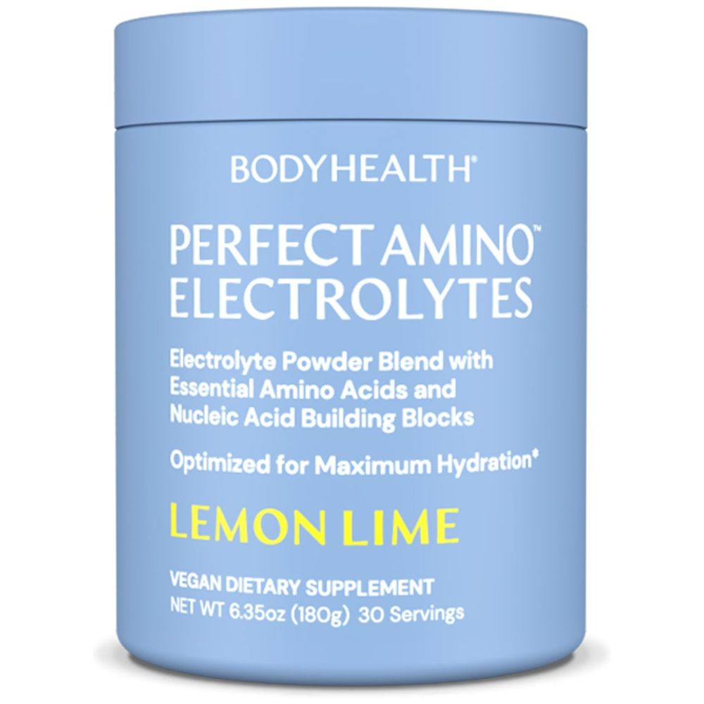 bodyhealth perfectamino electrolyte powder no sugar, hydration fasting keto zero sugar electrolytes drink mix with trace minerals lemon lime 30 servings bodyhealth perfectamino electrolyte powder no sugar, hydration fasting keto zero sugar electrolytes drink mix with trace minerals lemon lime 30 servings