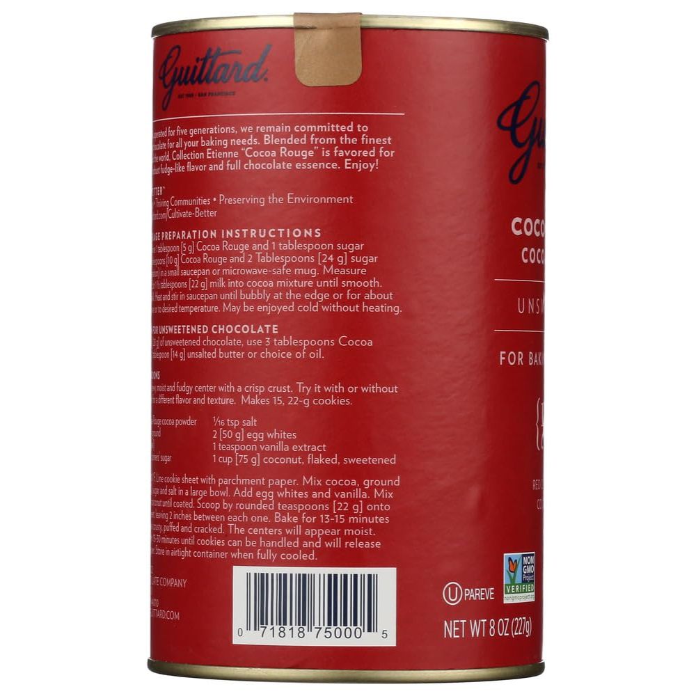 e guittard cocoa powder, unsweetened rouge red dutch process cocoa, 8oz can e guittard cocoa powder, unsweetened rouge red dutch process cocoa, 8oz can