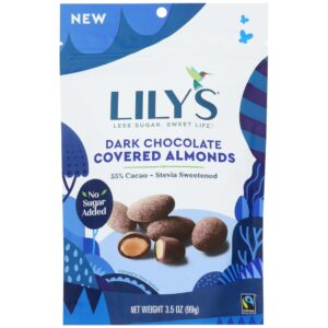 lily's sweets, dark chocolate covered almonds, 3.5 ounce