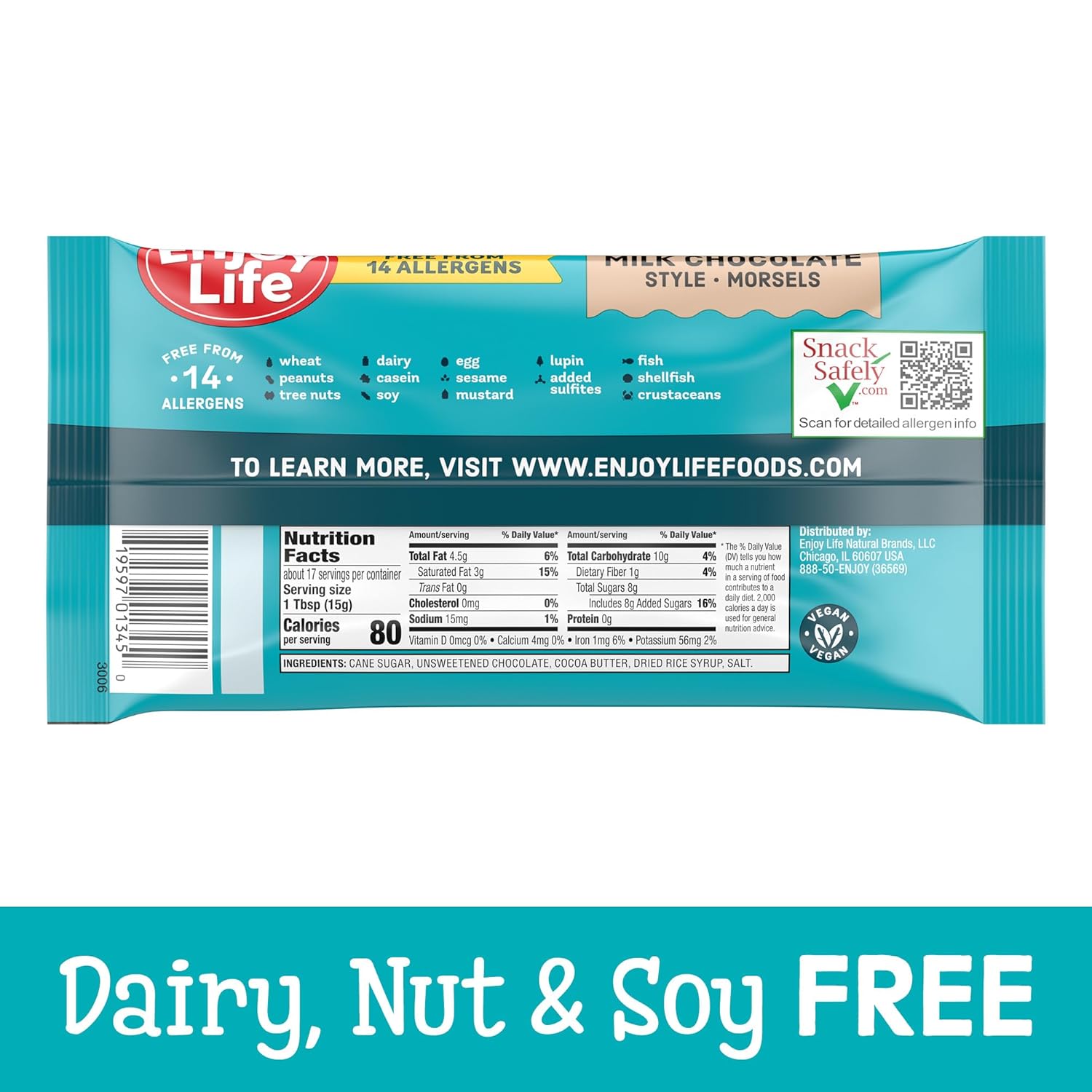 enjoy life ricemilk baking morsels, 9 oz bag enjoy life ricemilk baking morsels, 9 oz bag