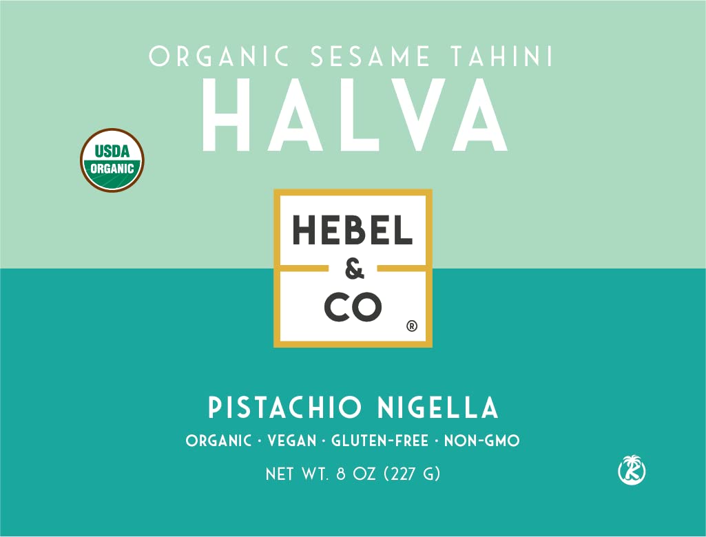 hebel & co pistachio nigella halva 8 oz | certified usda organic, gluten free, kosher & vegan hebel & co pistachio nigella halva 8 oz | certified usda organic, gluten free, kosher & vegan