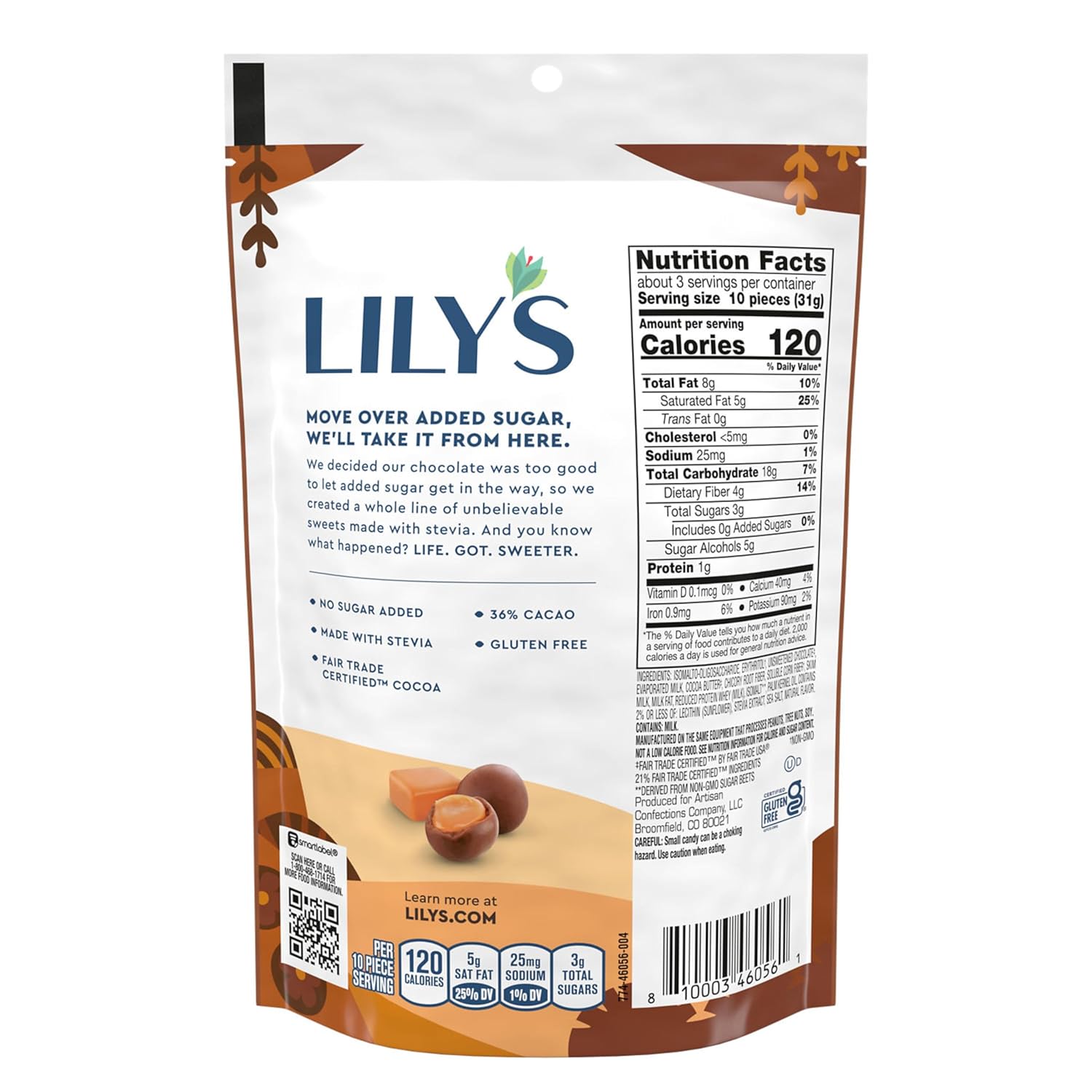 lily's milk chocolate style no sugar added, covered caramels bag, 3.5 oz lily's milk chocolate style no sugar added, covered caramels bag, 3.5 oz