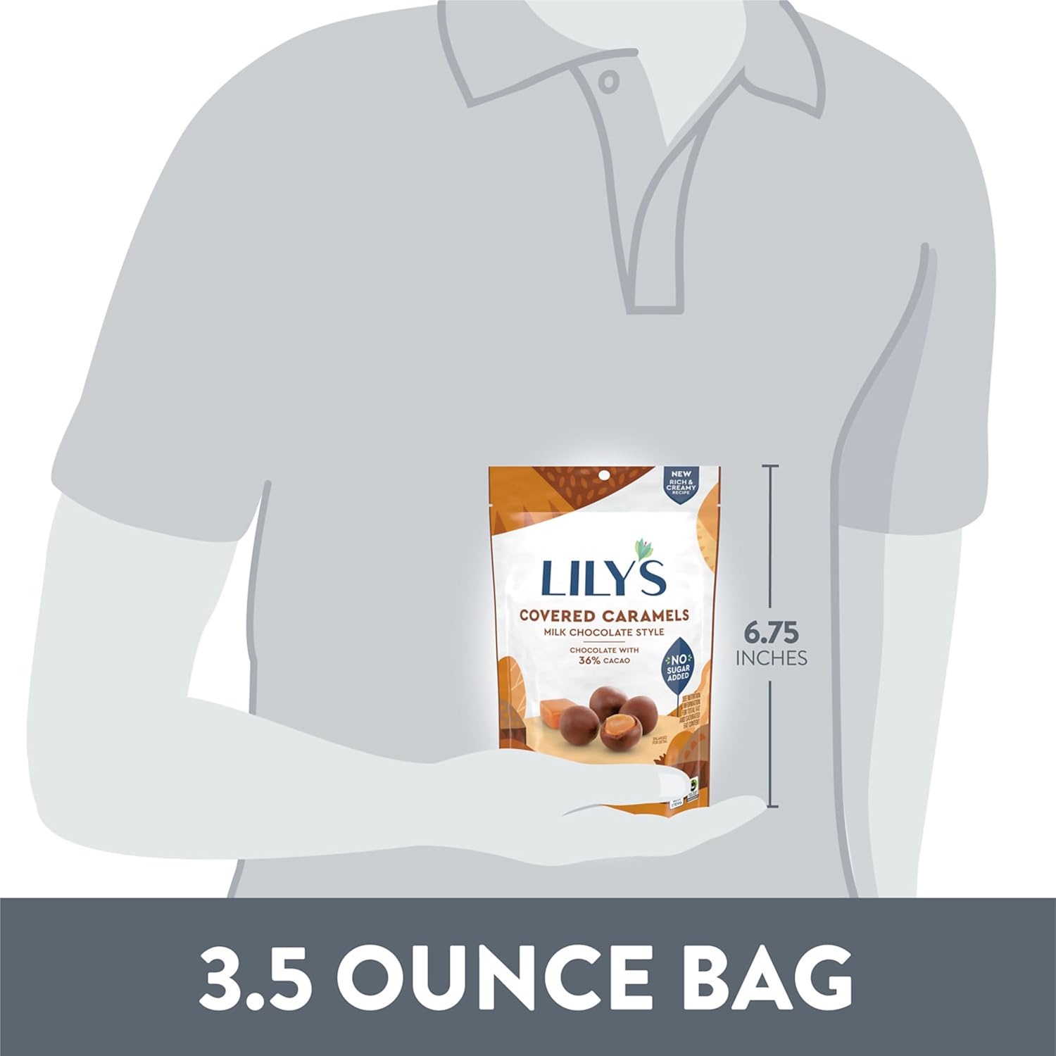 lily's milk chocolate style no sugar added, covered caramels bag, 3.5 oz lily's milk chocolate style no sugar added, covered caramels bag, 3.5 oz