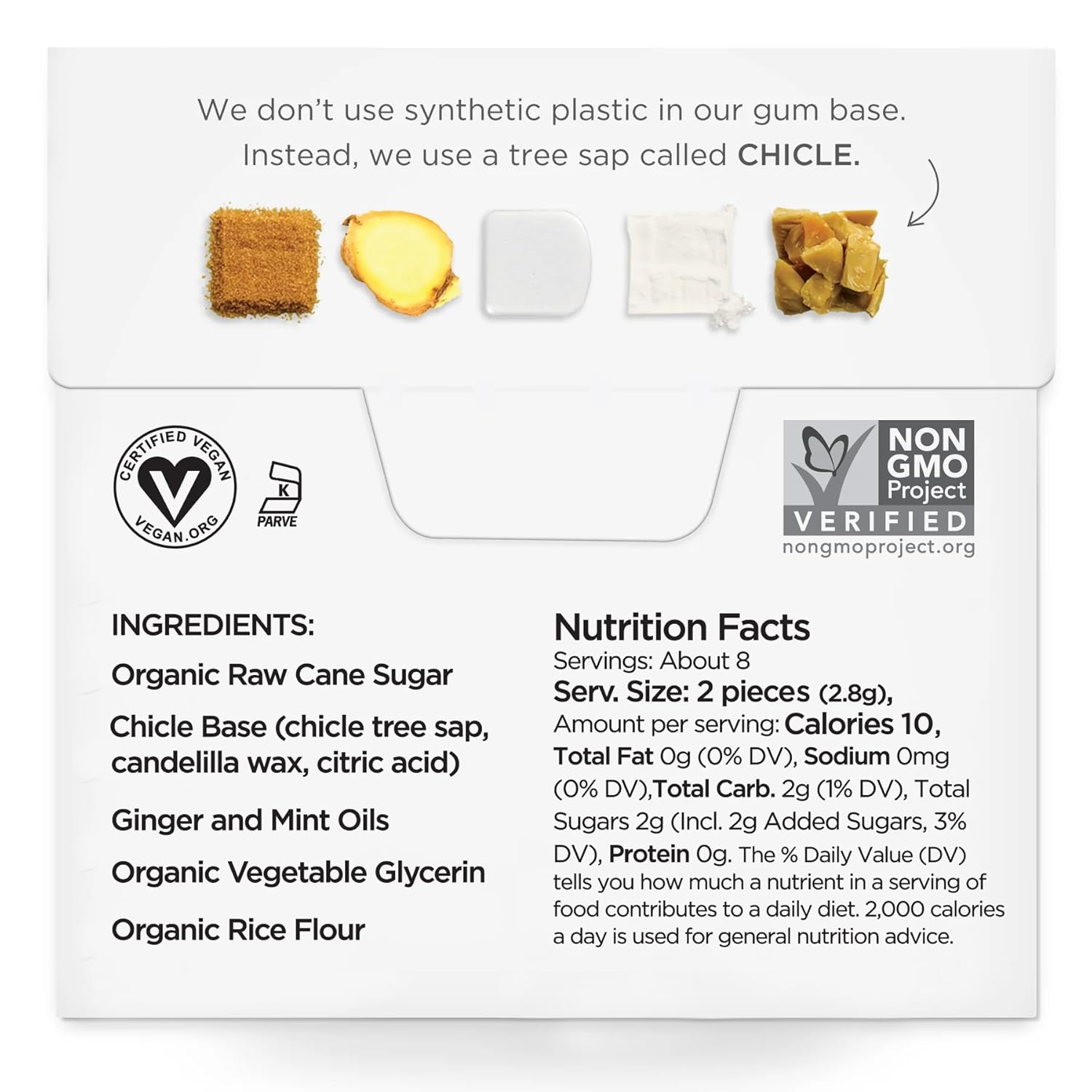 simply gum ginger, plastic free natural chewing gum, pack of one (15 pieces total) | vegan, kosher, non gmo, aspartame free and sorbitol free simply gum ginger, plastic free natural chewing gum, pack of one (15 pieces total) | vegan, kosher, non gmo, aspartame free and sorbitol free