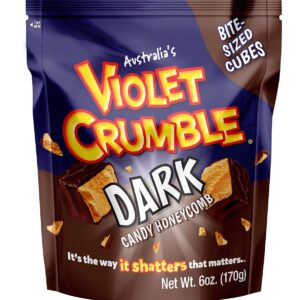 violet crumble dark chocolate honeycomb candy chunks imported from australia 1 bag