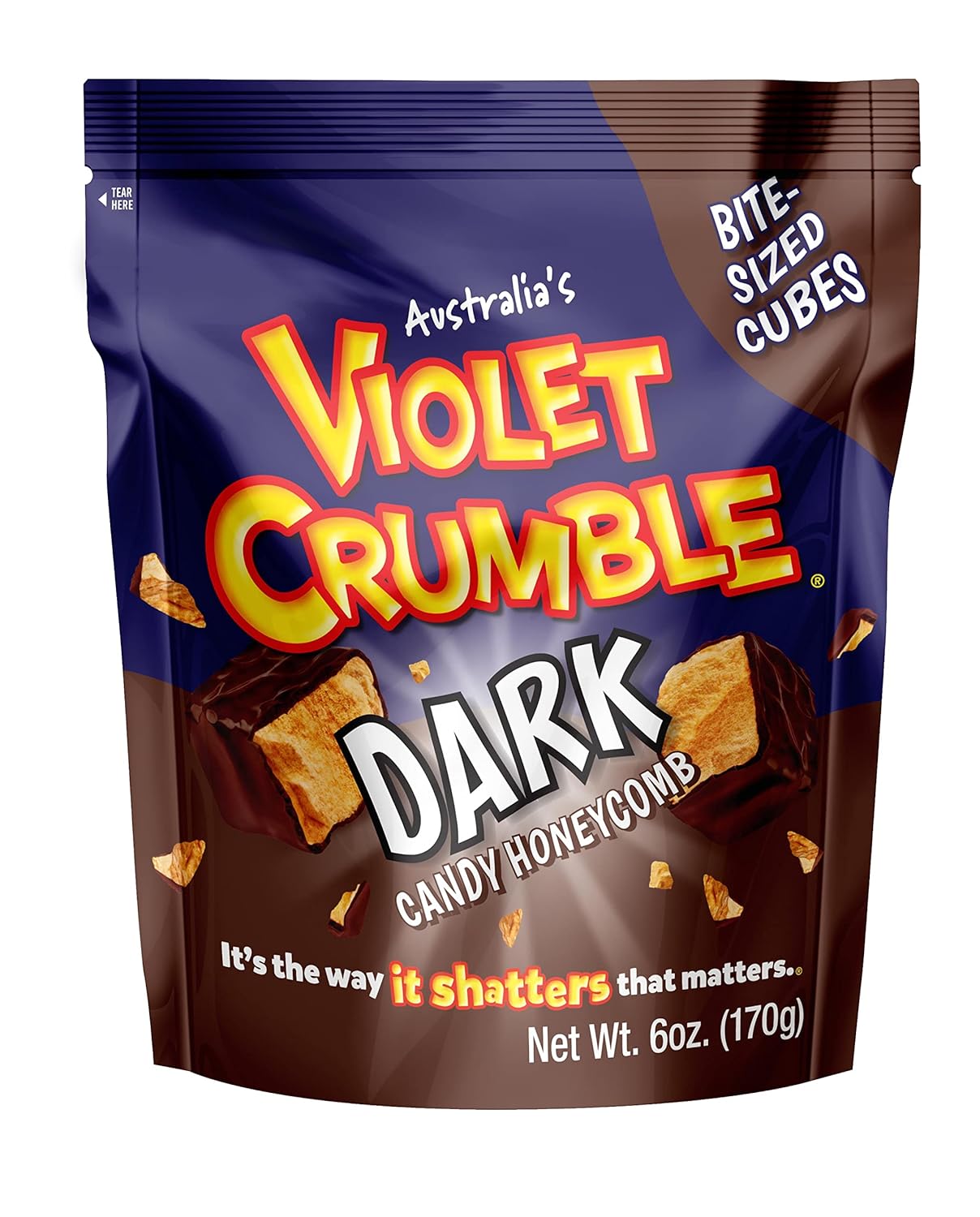 violet crumble dark chocolate honeycomb candy chunks imported from australia 1 bag violet crumble dark chocolate honeycomb candy chunks imported from australia 1 bag